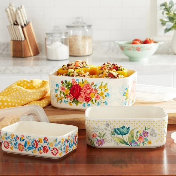 The Pioneer Woman Other - ❤️ New Pioneer Woman Sweet Rose Rectangle Nesting Bowls Set